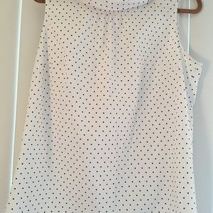 TALBOTS WHITE AND BLACK TOP WITH BOW TIE.